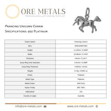 950 Platinum - Prancing Unicorn Charm