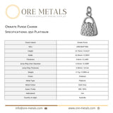 950 Platinum - Ornate Purse Charm