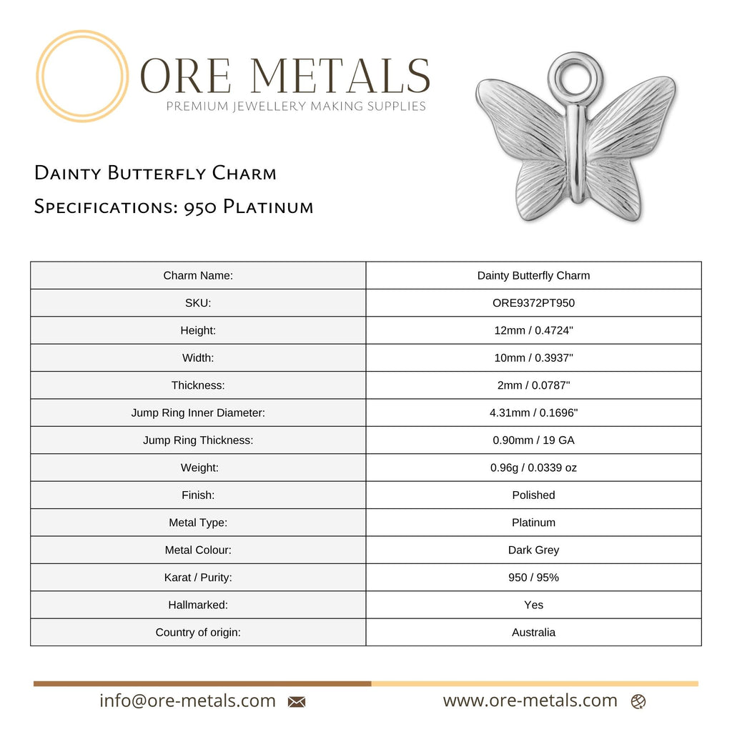 950 Platinum - Dainty Butterfly Charm