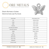 950 Platinum - Dainty Butterfly Charm