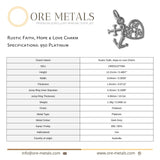 950 Platinum - Rustic Faith, Hope & Love Charm