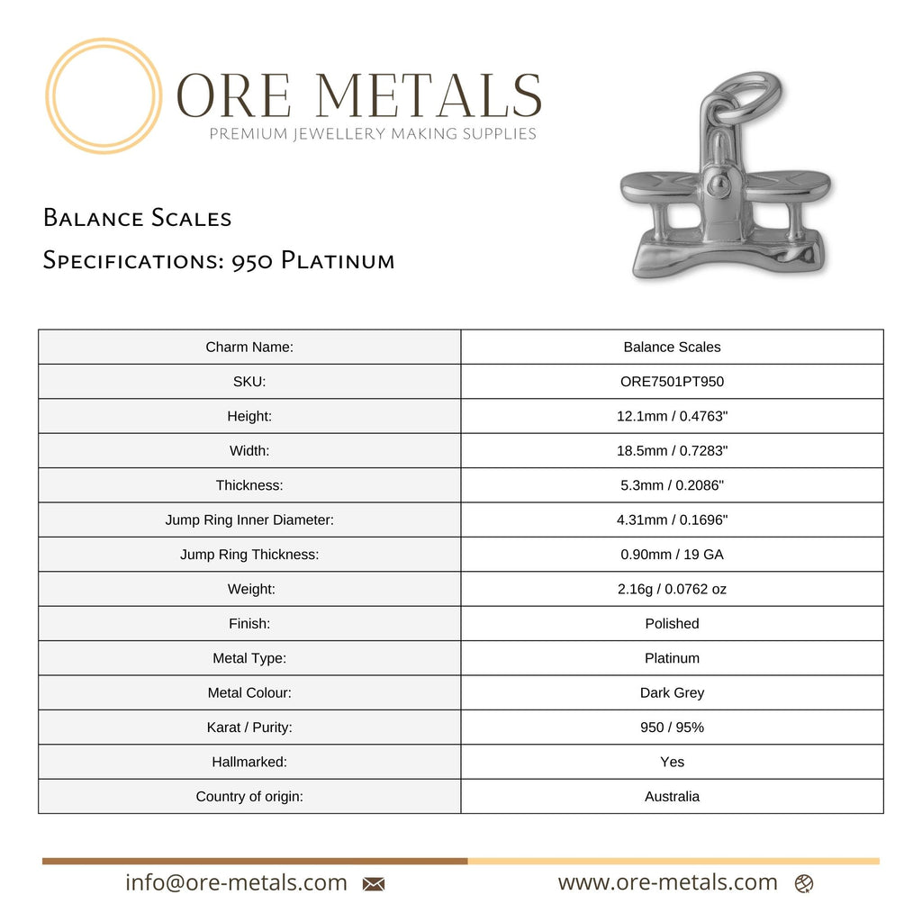 950 Platinum - Balance Scales Charm
