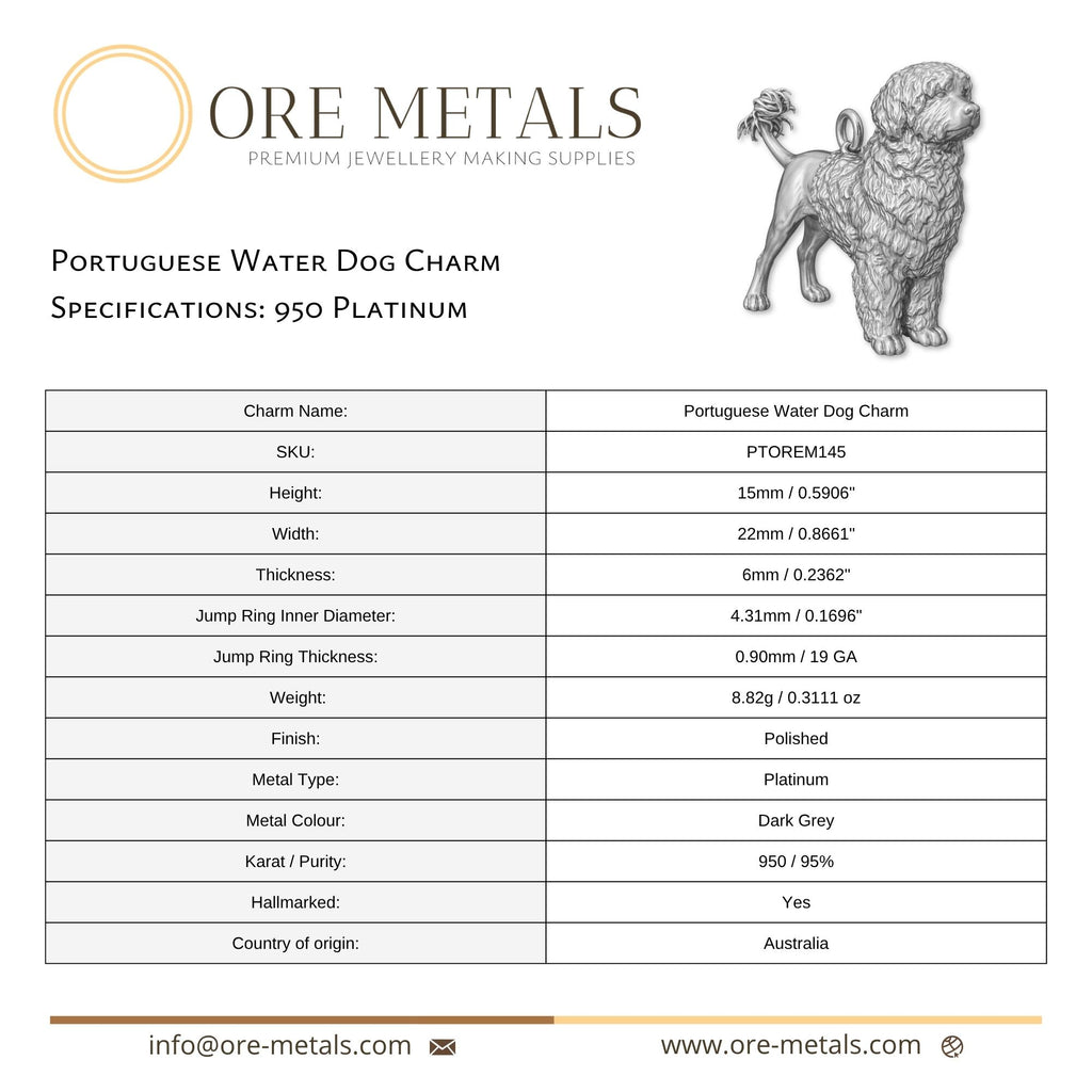 950 Platinum - Portuguese Water Dog Charm