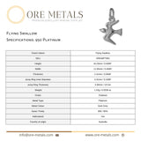 950 Platinum - Flying Swallow Charm