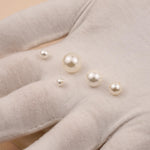 Half Drilled - Round White Pearls