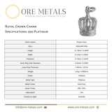 950 Platinum - Royal Crown Charm