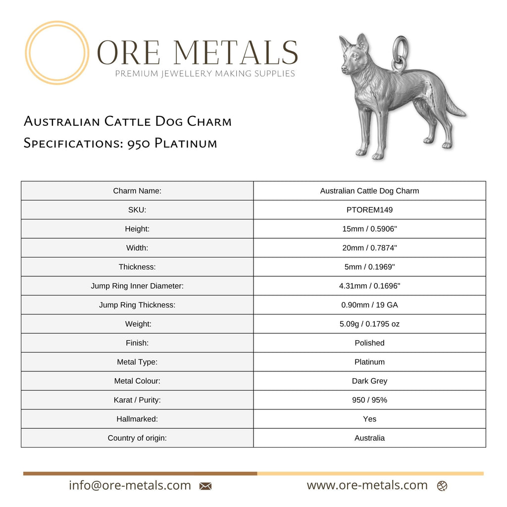 950 Platinum - Australian Cattle Dog Charm
