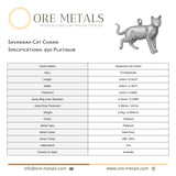 950 Platinum - Savannah Cat Charm