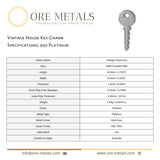 950 Platinum - Vintage House Key Charm