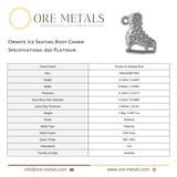 950 Platinum - Ornate Ice Skating Boot Charm