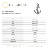 950 Platinum - Sea Anchor Charm