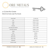 950 Platinum - 21 Clover Key Charm