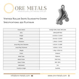 950 Platinum - Vintage Roller Skate Silhouette Charm