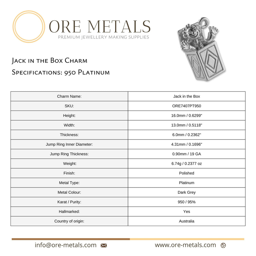 950 Platinum - Jack in the Box Charm