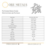 950 Platinum - Pig Chinese Zodiac Charm