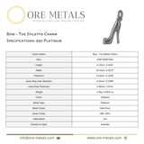 950 Platinum - Bow Toe Stiletto Charm
