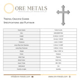 950 Platinum - Trefoil Crucifix Charm