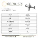 950 Platinum - Light Plane Charm