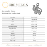 950 Platinum - Cartoon Cat Charm