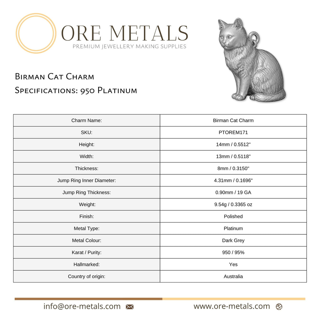 950 Platinum - Birman Cat Charm