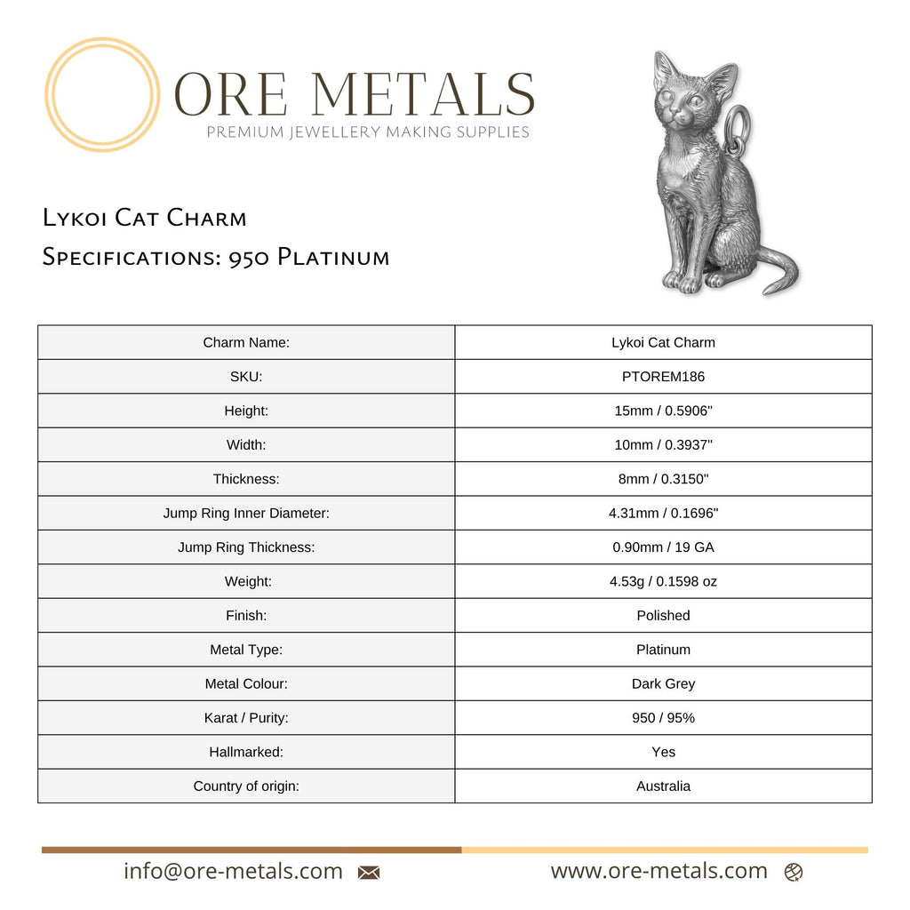 950 Platinum - Lykoi Cat Charm