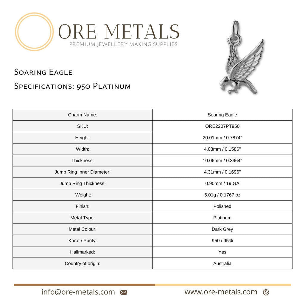 950 Platinum - Soaring Eagle Charm