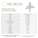 950 Platinum - Ox Chinese Zodiac Charm