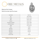 950 Platinum - Bowler Hat Charm