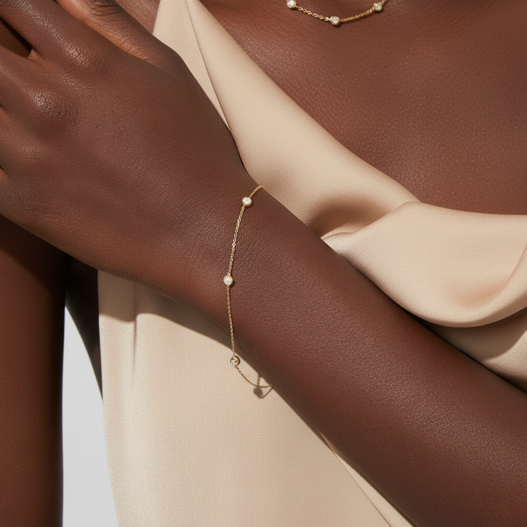 9ct Yellow Gold | 0.15ct GH/SI - Miracle Diamond Chain Bracelet