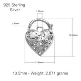 925 Sterling Silver - Filigran hänglåslås