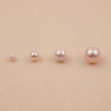 Half Drilled - Round Pink Pearls