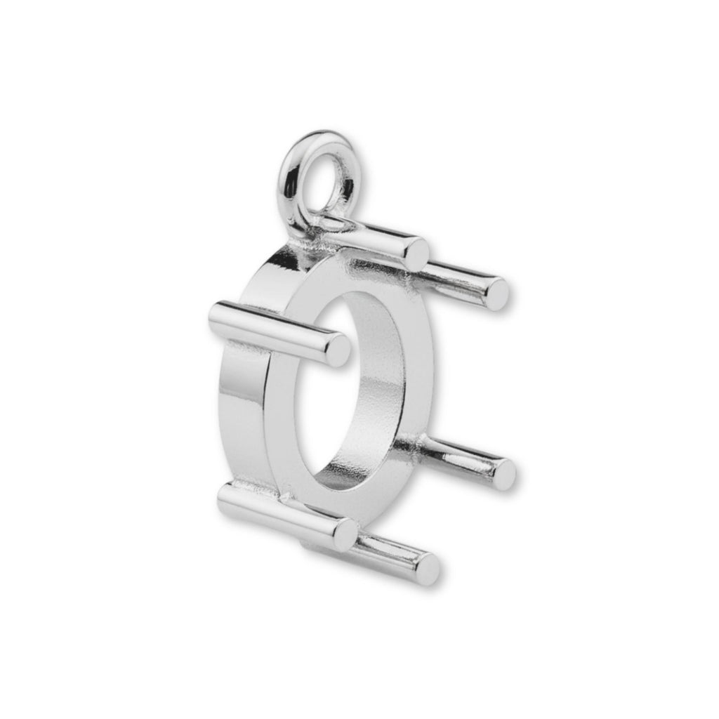 9ct White Gold - Oval Prong Setting