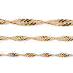 9ct Yellow Gold - Singapore Twist - Bracelet Chain