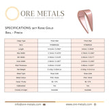 9ct Rose Gold - Pinch Bail