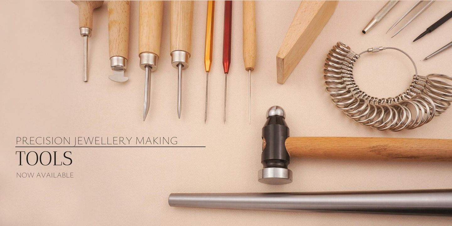 Tools for Jewellery Making including hammers, burnishers, ring sizers, mandrels, soldering tools, stone setting tools and more