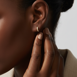 18ct Yellow Gold | 0.1ct GH/SI - Baguette Diamond Hoop Earrings