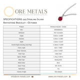 925 Sterling Silver | Pink Tourmaline - October Birthstone Bracelet