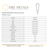 925 Sterling Silver - Albert Clasp