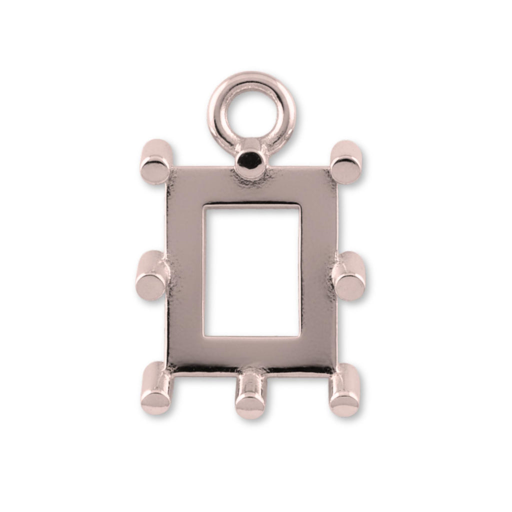 18ct Rose Gold - Rectangle Prong Setting