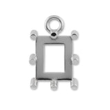 9ct White Gold - Rectangle Prong Setting