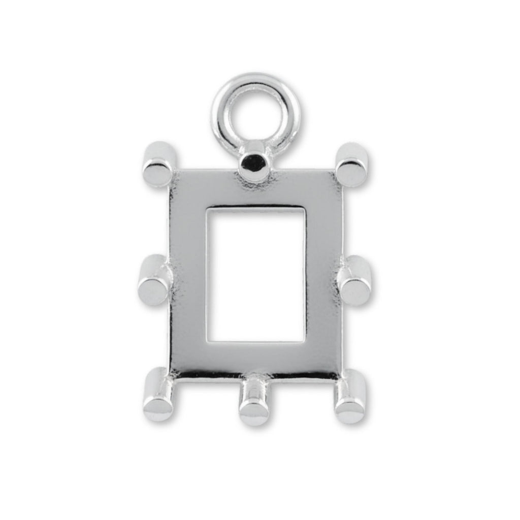 925 Sterling Silver - Rectangle Prong Setting
