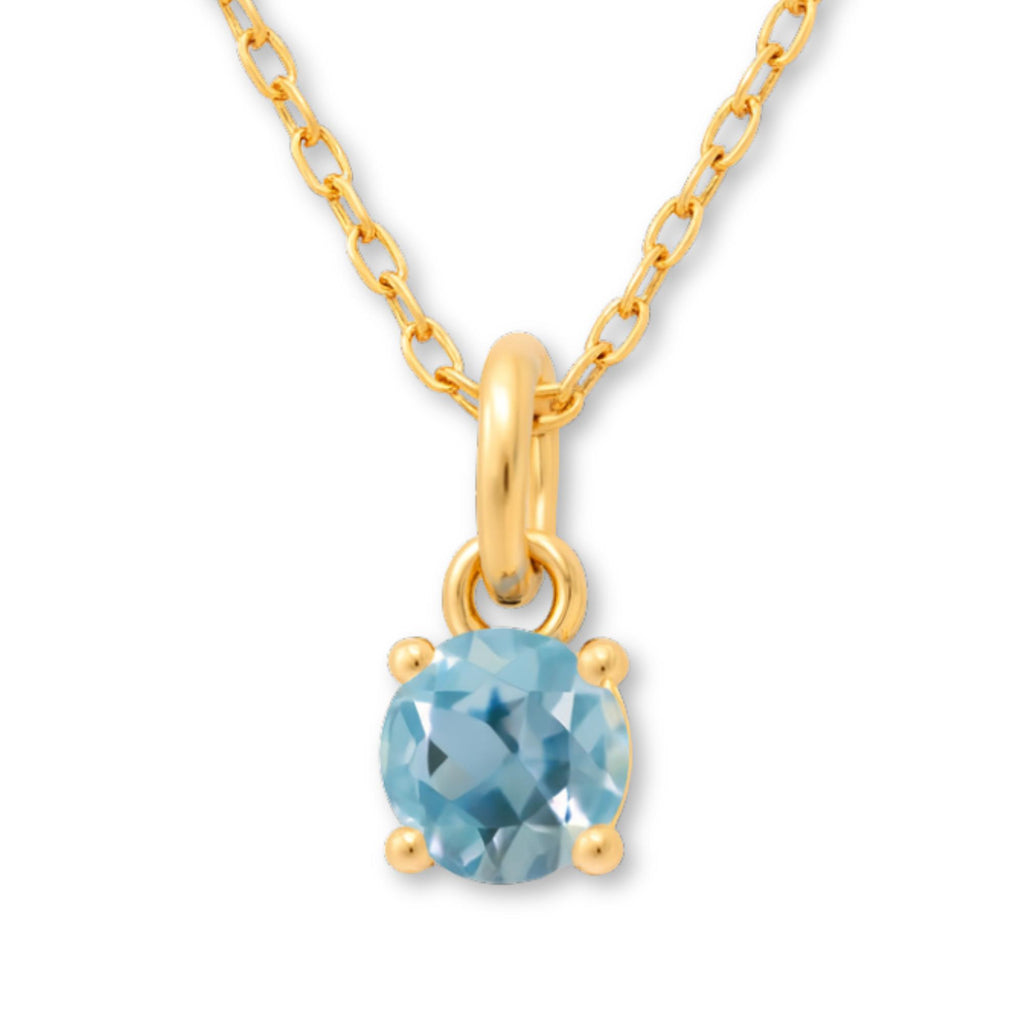 9ct Yellow Gold | Aquamarine - March Birthstone Necklace