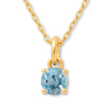9ct Yellow Gold | Aquamarine - March Birthstone Necklace
