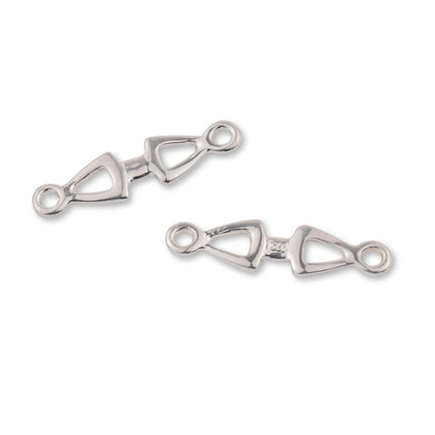 925 Sterling Silver - Triangles Connector Charm