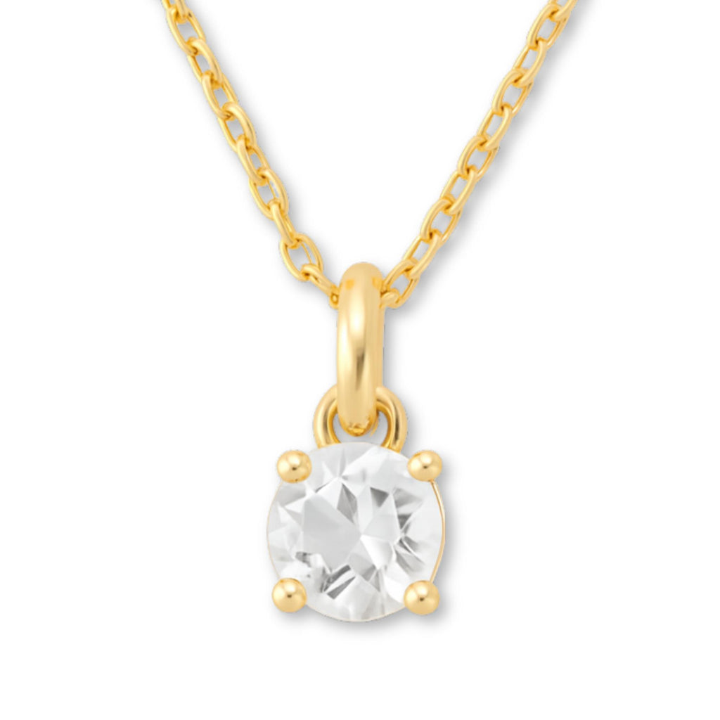 9ct Yellow Gold | White Topaz - April Birthstone Necklace