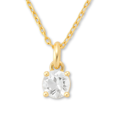 9ct Yellow Gold | White Topaz - April Birthstone Necklace