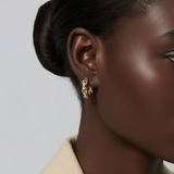 18ct Yellow Gold | 0.1ct GH/SI - Diamond Anchor Hoop Earrings