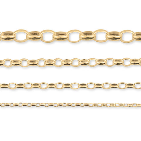 9ct Yellow Gold - Oval Belcher - Chain Roll