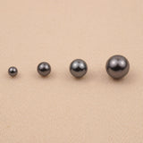 Half Drilled - Round Black Pearls