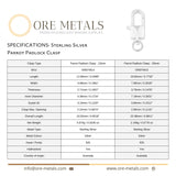 925 Sterling Silver - Parrot Padlock Clasp